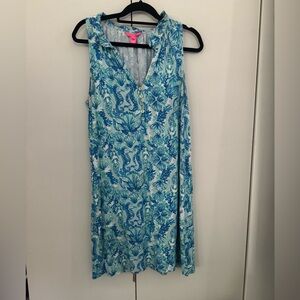 Lilly Pulitzer Azlynn Ruffle Collar Dress in Sea Glass Aqua